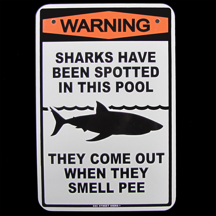 Treasure Gurus Warning Sharks Spotted Pee in Swimming Pool No Peeing